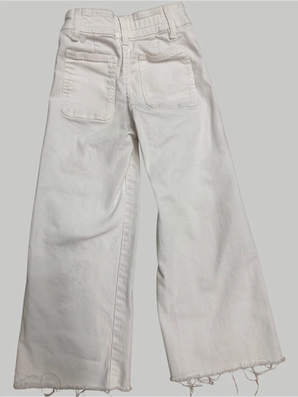 Zara Girls Burgundy Embellished Top & White Wide Leg Jeans Set SZ 6 Trendy EUC